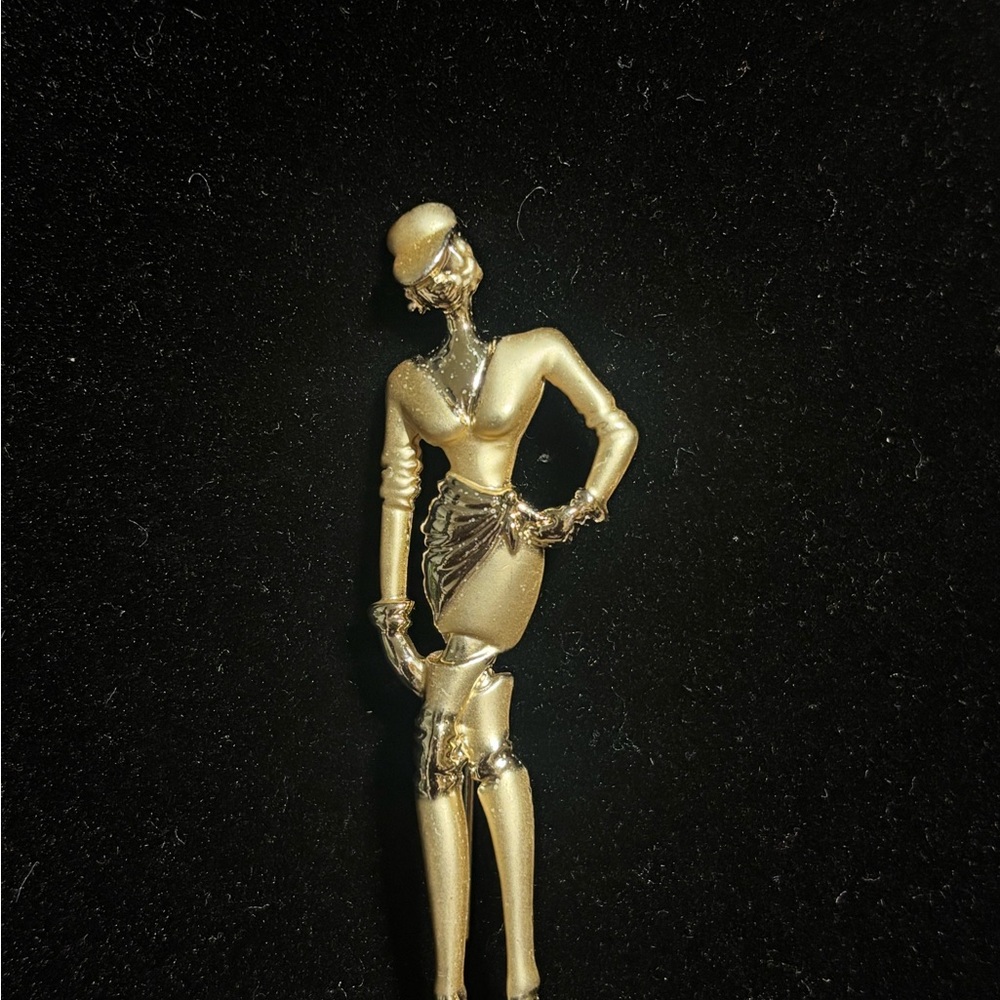 Gold Figurine Brooch View 2